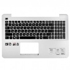 006431-006902 клавиатура для ноутбука [Asus X555L,  X555Y, X554L, X554Y, R556L, R556Y] с топкейсом, серебристый (с разбора)