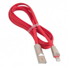 6957531038603 кабель USB HOCO x4 Zinc Alloy rhombus Lightning, красный поврежденная упаковка