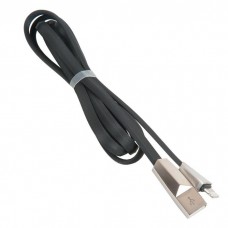 6957531038580 кабель USB HOCO x4 Zinc Alloy rhombus Lightning, черный поврежденная упаковка