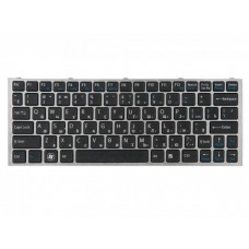 A1803985A клавиатура для ноутбука Sony Vaio VPC-YB, VPCYB2L1R, VPC-YB, VPC-YA, VPCYB3Q1R, VPCYB3Q1G, PCG-31312V, серая рамка, черные кнопки, гор. Enter