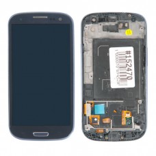 I9300 дисплей в сборе с тачскрином и передней панелью для Samsung Galaxy S3 (GT-I9300) Pebble Blue AMOLED