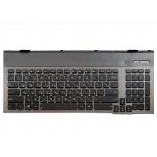 V132662AS1 клавиатура для ноутбука Asus G55, G55Vw, серая с рамкой, с подсветкой, гор. Enter