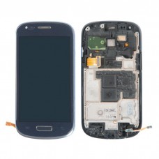 I8190 дисплей в сборе с тачскрином и передней панелью для Samsung Galaxy S3 mini (GT-I8190) Pebble Blue AMOLED