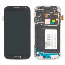 I9500 дисплей в сборе с тачскрином и передней панелью для Samsung Galaxy S4 (GT-I9500) черный AMOLED