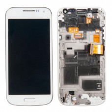 I9192 дисплей в сборе с тачскрином и передней панелью для Samsung Galaxy S4 mini (GT-I9190 / GT-I9192 / GT-I9195) белый AMOLED