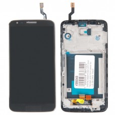 дисплей в сборе с тачскрином и передней панелью для LG G2 D802, черный