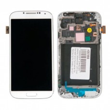 I9505 дисплей в сборе с тачскрином и передней панелью для Samsung Galaxy S4 (GT-I9505) белый AMOLED