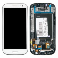 I9305 дисплей в сборе с тачскрином и передней панелью для Samsung Galaxy S3 (GT-I9305) белый AMOLED