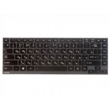 AEBU6700020-RU клавиатура для ноутбука Toshiba Satellite R700, U800, U800W, U840, U845, U900, U920, U920T, U925, U940, Z830, R830, Z935, черные кнопки, голубая рамка, с подсветкой, гор. Enter