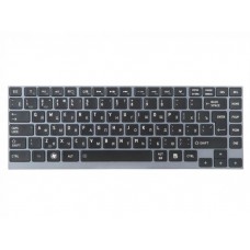 NSK-TX3GC Клавиатура для ноутбука Toshiba Satellite R700, U800, U800W, U840, U845, U900, U920, U920T, U925, U940, Z830, R830, Z935, черные кнопки, голубая рамка, с подсветкой, верт. Enter