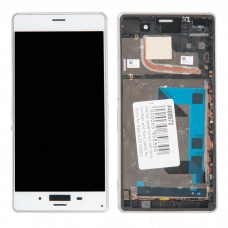 D6603 дисплей в сборе с тачскрином и передней панелью для Sony Xperia Z3 (D6603) белый AAA