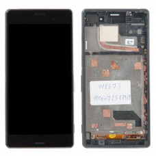 D6633 дисплей в сборе с тачскрином и передней панелью для Sony Xperia Z3 Dual (D6633) черный AAA