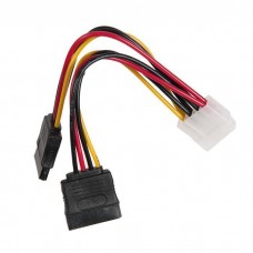 CC-SATA-PSY кабель питания SATA 15см, molex 4pin/2x sata15pin, на 2 устр., пакет