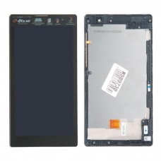 Z170CG дисплей в сборе с тачскрином и передней панелью для ASUS для ZenPad 7 Z170CG черный с серебряной рамкой с разбора