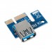 райзер с разъемами PCI-E PCI Riser Card 1x to 16x USB 3.0 Data Cable Adapter SATA, 4 Pin