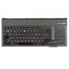 V132662AS1 клавиатура для ноутбука Asus G55, G55Vw, серая с рамкой, с подсветкой, верт. Enter