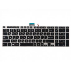 NSK-TVMSU клавиатура для ноутбука Toshiba Satellite S50, S55, S55A, S55T-A, L50D-A, L70-A, S50-A, S50D-A, S70-A, S70D-A, S70T-A, S75-A, S75D-A, S75T-A, черные кнопки, серебристая рамка, с подсветкой, гор. Enter