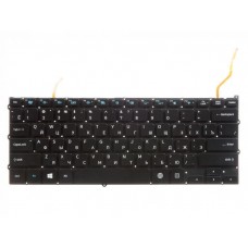 CNBA5903766 Клавиатура для ноутбука Samsung NP940X3G, NP940X3F, черная без рамки, с подсветкой, гор. Enter