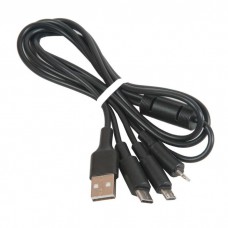 6957531080169 кабель USB  HOCO x25 Soarer one pull three 3 в 1, Lightning+Micro USB+Type-C, черный