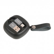 6957531071440 кабель USB HOCO u33 Retractable с катушкой Type-C, черный