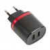 6957531085348 зарядное устройство BOROFONE BA7A FlashPlug double port charger(EU) в комлекте с кабелем lightning, черный