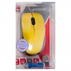 MUSW-360-LM мышь Gembird MUSW-360-LM USB, черно-желтая