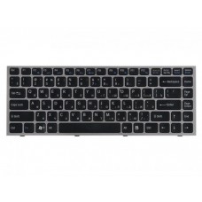 148778371 клавиатура для ноутбука Sony Vaio VPC-S, VPCS11V9R, VPCS11M9R, VPCS11X9R, VPCS12V9R, VPCS12M9R, VPCS12X9R, VPCS13S9R, VPCS13X9R, VPCS13Z9R, VPCS13S8R, PCG-51111V, черные кнопки, серебристая рамка, гор. Enter